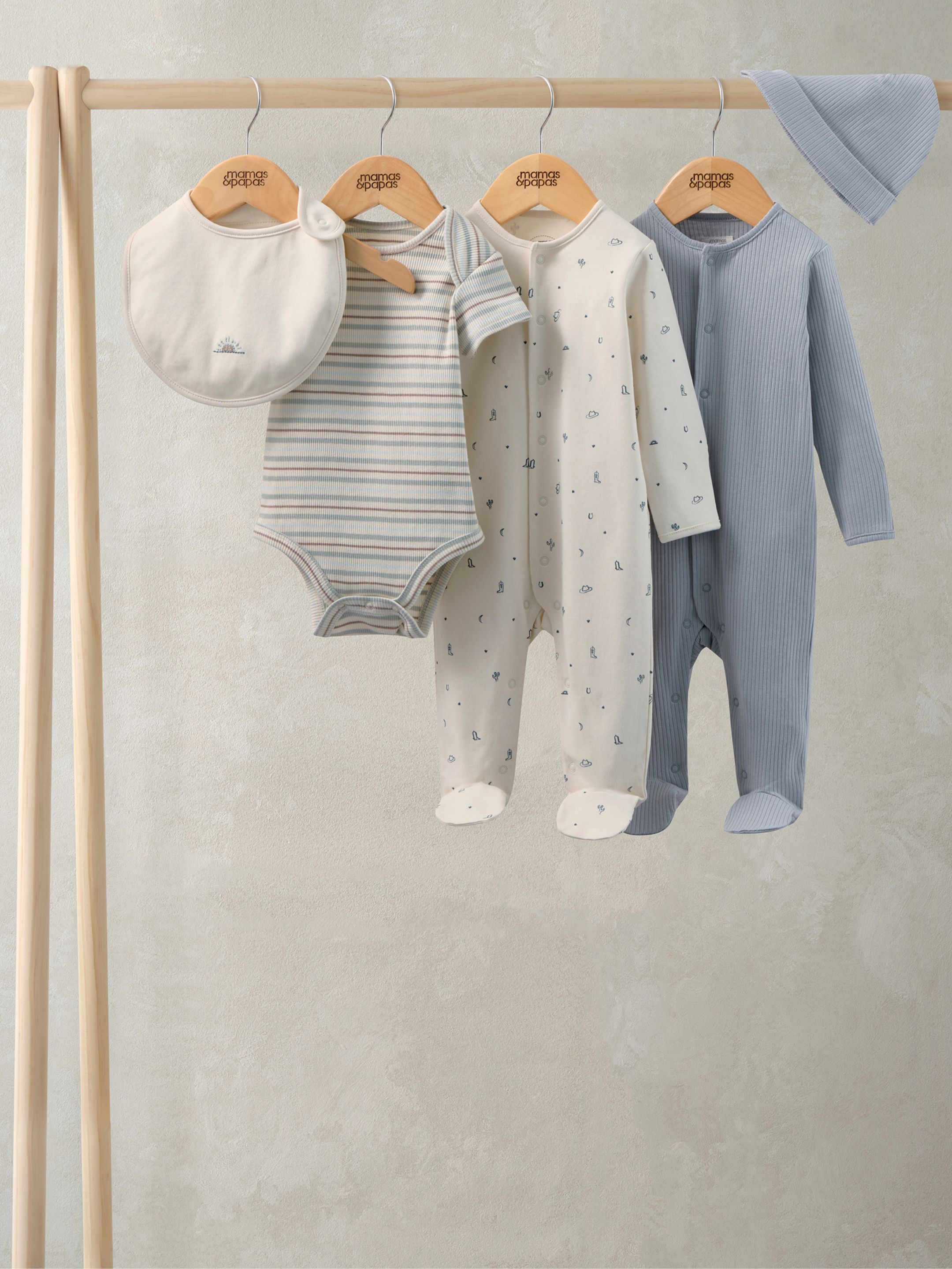 Baby Gift Set &ndash; 5-Piece Sleepsuit Set, Bear Comforter & 5-Pack Socks image number 4